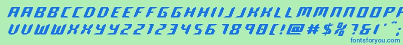 roboclonetitle Font – Blue Fonts on Green Background