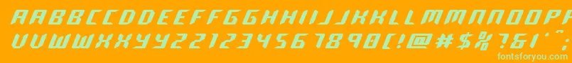 roboclonetitle Font – Green Fonts on Orange Background