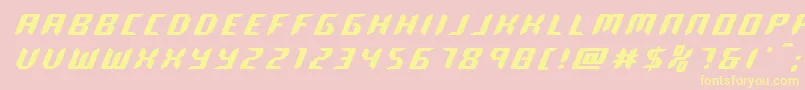 roboclonetitle-Schriftart – Gelbe Schriften auf rosa Hintergrund