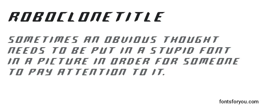 Review of the Roboclonetitle Font