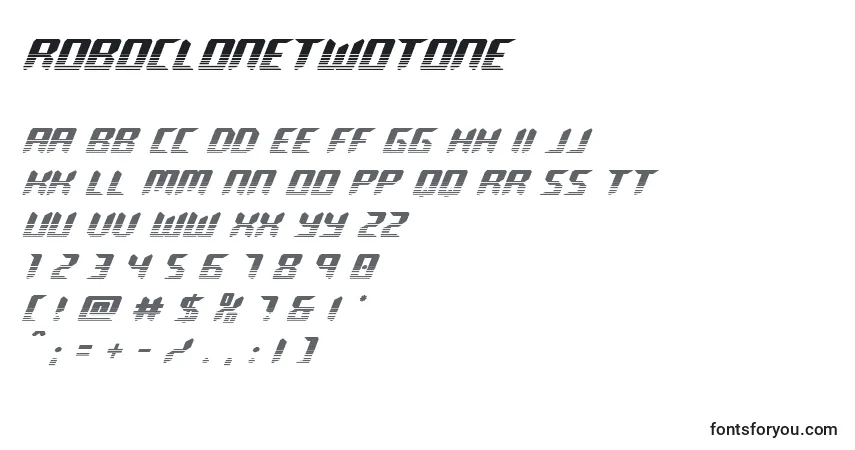 Roboclonetwotone-fontti – aakkoset, numerot, erikoismerkit