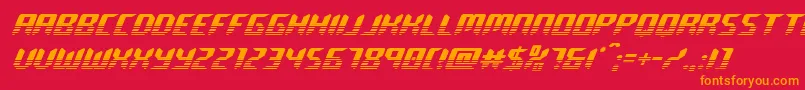 フォントroboclonetwotone – 赤い背景にオレンジの文字