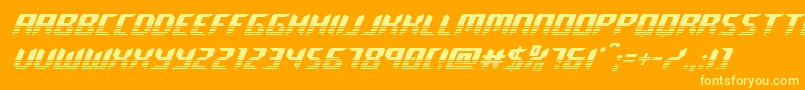 フォントroboclonetwotone – オレンジの背景に黄色の文字