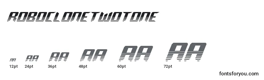 Размеры шрифта Roboclonetwotone