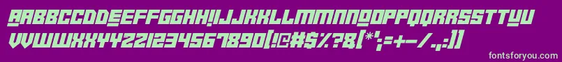 Robot Crush Italic Font – Green Fonts on Purple Background