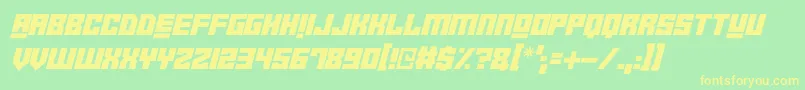 Robot Crush Italic Font – Yellow Fonts on Green Background