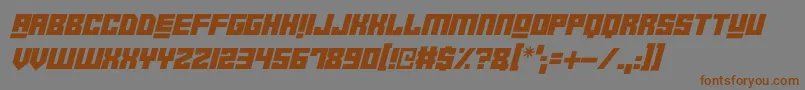 Robot Crush Italic Font – Brown Fonts on Gray Background