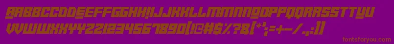 フォントRobot Crush Italic – 紫色の背景に茶色のフォント