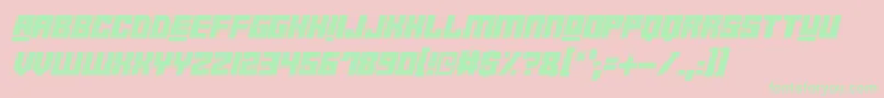 Robot Crush Italic Font – Green Fonts on Pink Background