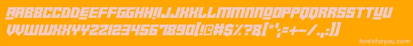 フォントRobot Crush Italic – オレンジの背景にピンクのフォント