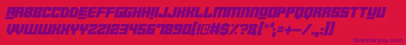 Robot Crush Italic Font – Purple Fonts on Red Background