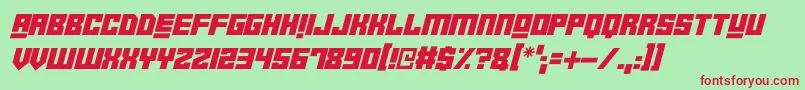 Шрифт Robot Crush Italic – красные шрифты на зелёном фоне