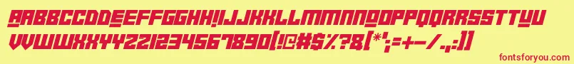 Robot Crush Italic Font – Red Fonts on Yellow Background