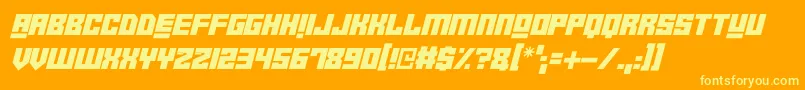 Robot Crush Italic Font – Yellow Fonts on Orange Background