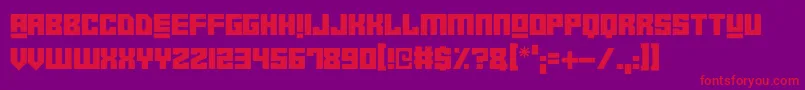 Robot Crush-Schriftart – Rote Schriften auf violettem Hintergrund