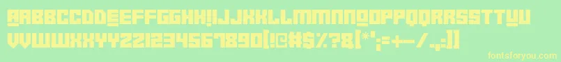 Robot Crush Font – Yellow Fonts on Green Background