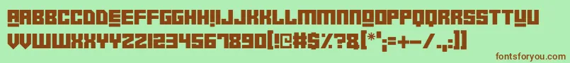 Robot Crush Font – Brown Fonts on Green Background
