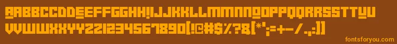 Robot Crush Font – Orange Fonts on Brown Background