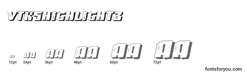 Größen der Schriftart VtksHighlight3