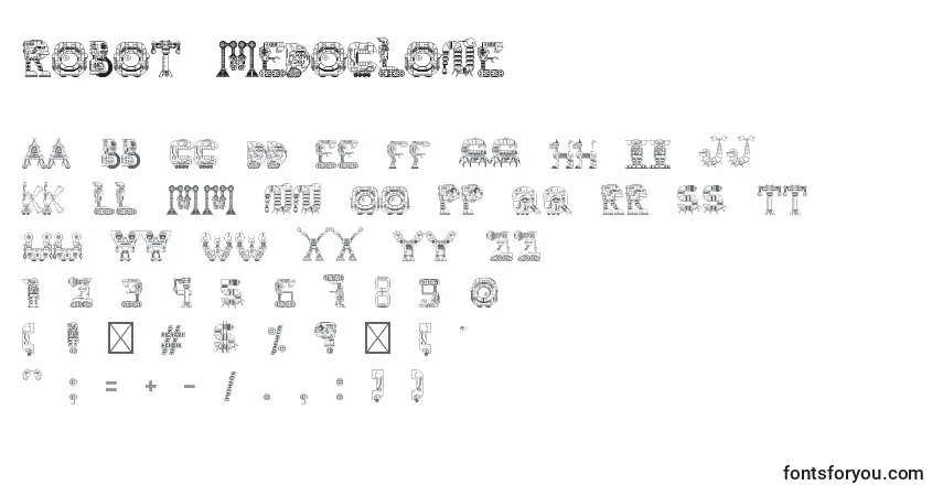 Czcionka Robot medoclone – alfabet, cyfry, specjalne znaki