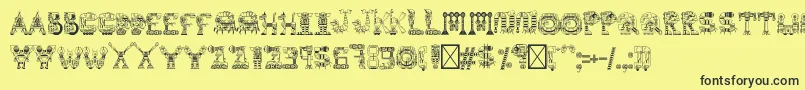 robot medoclone Font – Black Fonts on Yellow Background