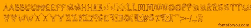 robot medoclone Font – Brown Fonts on Orange Background