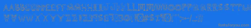 robot medoclone-Schriftart – Graue Schriften auf blauem Hintergrund