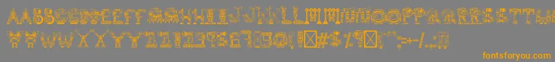 robot medoclone-Schriftart – Orangefarbene Schriften auf grauem Hintergrund