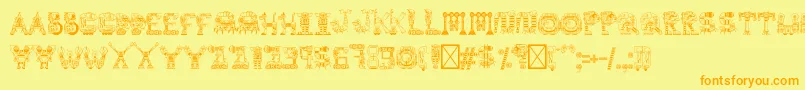 robot medoclone Font – Orange Fonts on Yellow Background