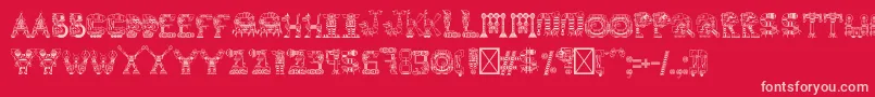 robot medoclone Font – Pink Fonts on Red Background