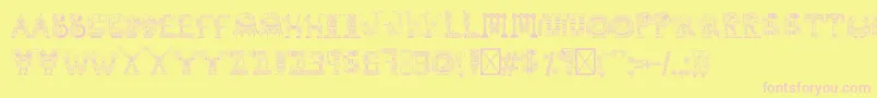 robot medoclone Font – Pink Fonts on Yellow Background