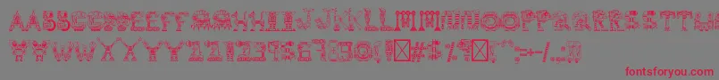 フォントrobot medoclone – 赤い文字の灰色の背景