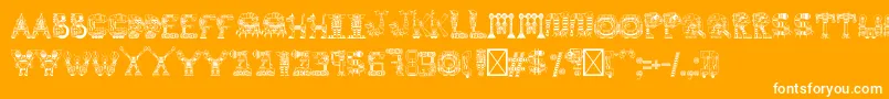Weitere Informationen zur robot medoclone-Schriftart robot medoclone-Schriftart – Weiße Schriften auf orangefarbenem Hintergrund