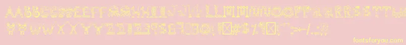 robot medoclone-Schriftart – Gelbe Schriften auf rosa Hintergrund