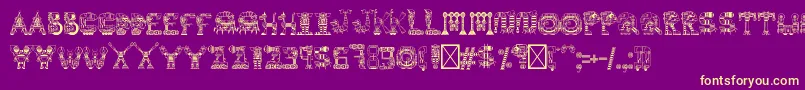 Fonte robot medoclone – fontes amarelas em um fundo roxo