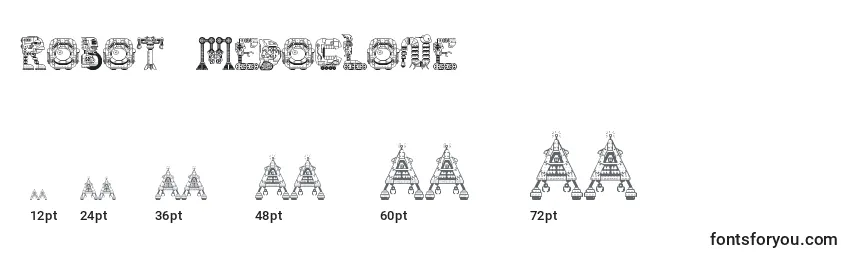 Размеры шрифта Robot medoclone