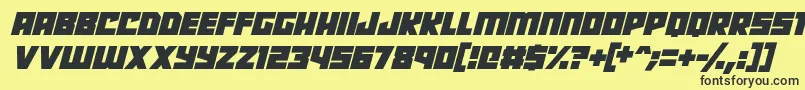 Robot Radicals Italic Font – Black Fonts on Yellow Background