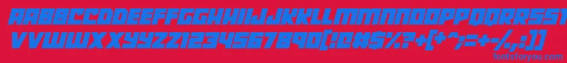 フォントRobot Radicals Italic – 赤い背景に青い文字