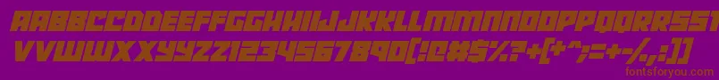 フォントRobot Radicals Italic – 紫色の背景に茶色のフォント
