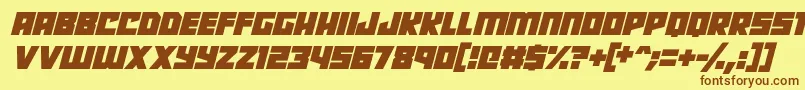 Robot Radicals Italic Font – Brown Fonts on Yellow Background