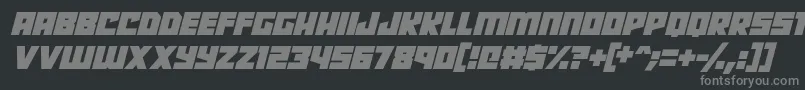 Robot Radicals Italic-Schriftart – Graue Schriften auf schwarzem Hintergrund