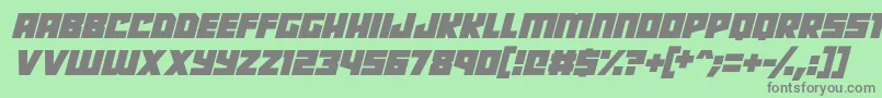 Robot Radicals Italic Font – Gray Fonts on Green Background