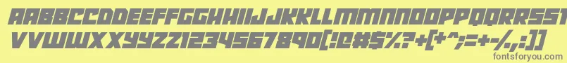 Шрифт Robot Radicals Italic – серые шрифты на жёлтом фоне