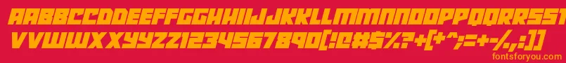 Robot Radicals Italic Font – Orange Fonts on Red Background