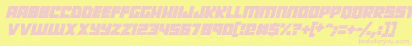 Robot Radicals Italic Font – Pink Fonts on Yellow Background