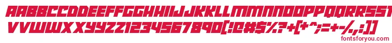 Czcionka Robot Radicals Italic – czerwone czcionki