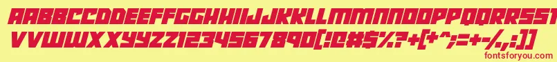 Robot Radicals Italic Font – Red Fonts on Yellow Background