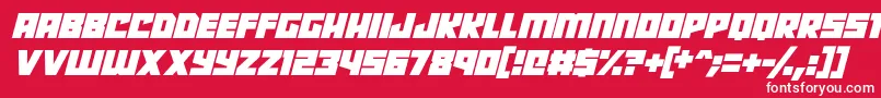 Robot Radicals Italic Font – White Fonts on Red Background