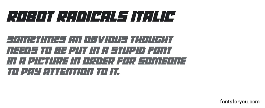 Robot Radicals Italic Font