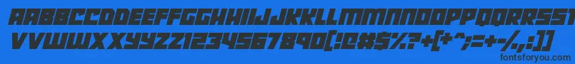 Шрифт Robot Radicals Italic – чёрные шрифты на синем фоне